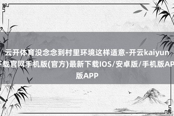 云开体育没念念到村里环境这样适意-开云kaiyun下载官网手机版(官方)最新下载IOS/安卓版/手机版APP