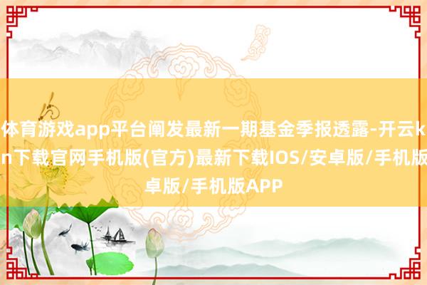 体育游戏app平台阐发最新一期基金季报透露-开云kaiyun下载官网手机版(官方)最新下载IOS/安卓版/手机版APP