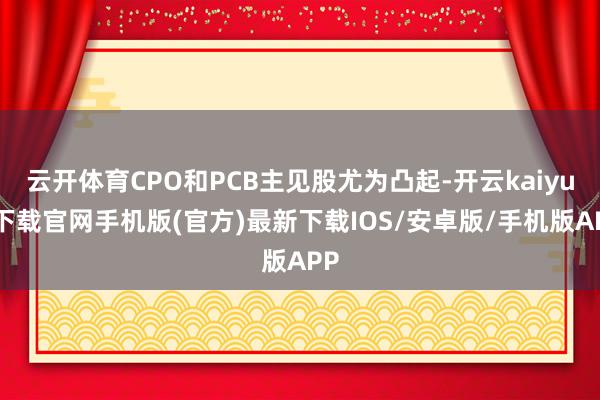 云开体育CPO和PCB主见股尤为凸起-开云kaiyun下载官网手机版(官方)最新下载IOS/安卓版/手机版APP